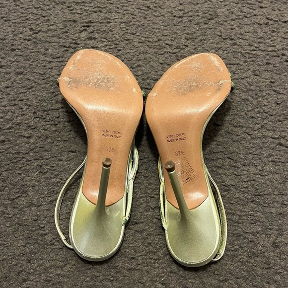 Rene Caovilla Y2K Green Rhinestone Strappy Heels - Picture 7 of 12